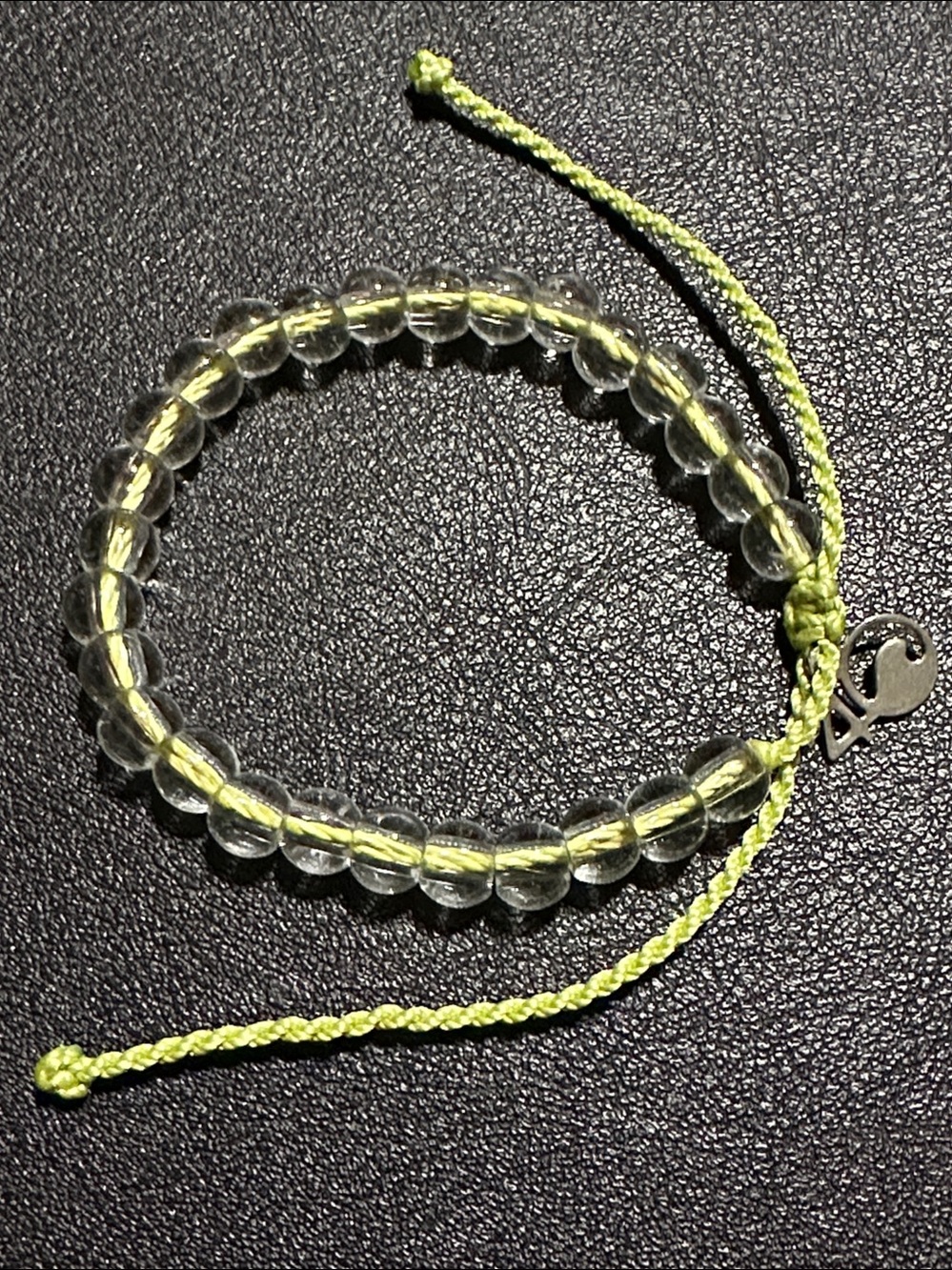 4Ocean Clear 6.4mm Glass Beaded Adjustable Bracelet - Picture 4 of 10